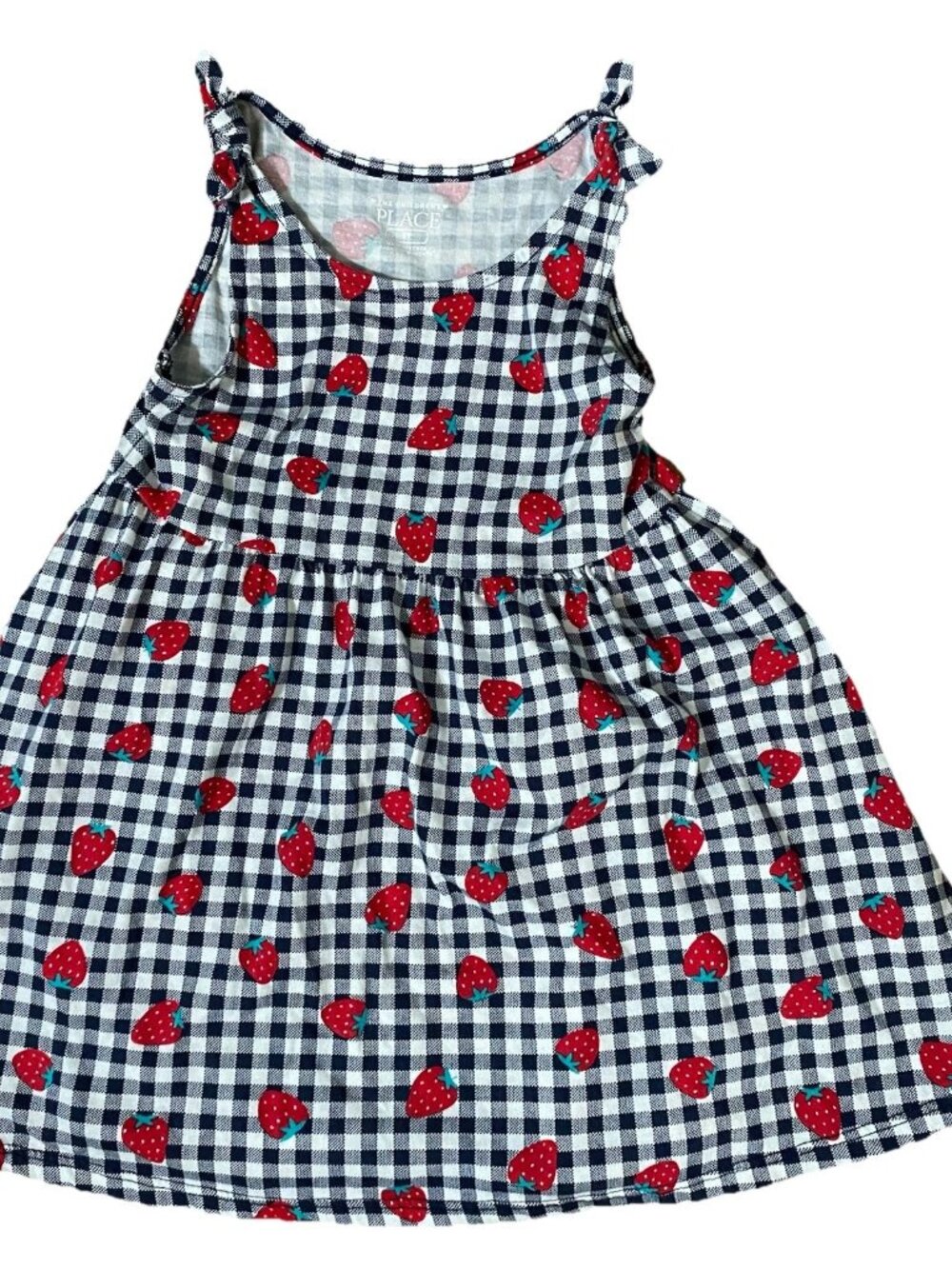 The Children’s Place 3T Toddler Girl Strawberry Gingham Sundress Summer Dress